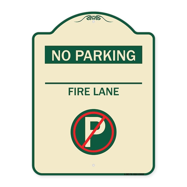 Signmission No Parking Fire Lane W/ No Parking Heavy-Gauge Aluminum Architectural Sign, 24" x 18", TG-1824-23810 A-DES-TG-1824-23810 - main
